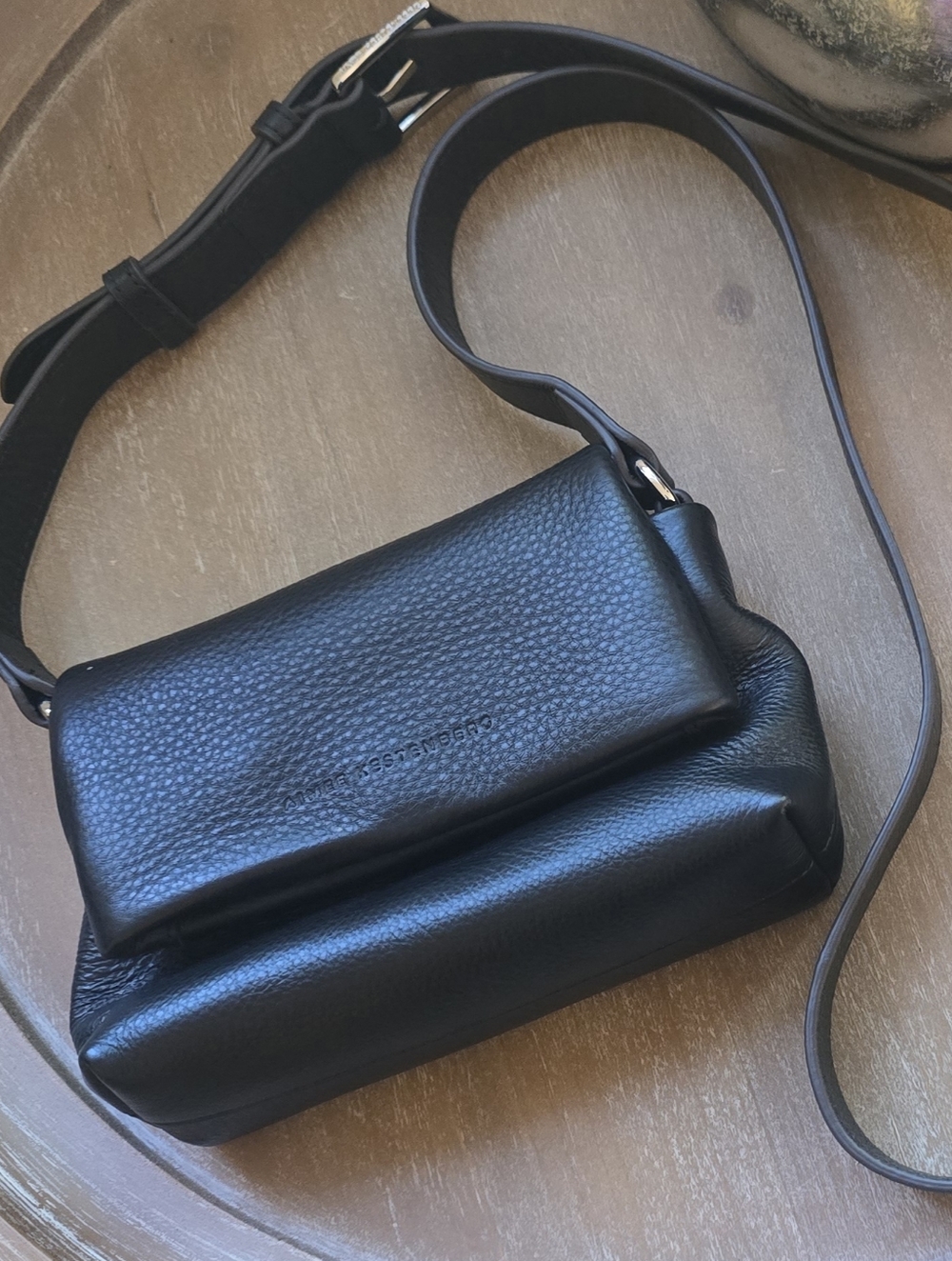 NWOT! Aimee Kestenberg Black Pebble Leather Crossbody Bag